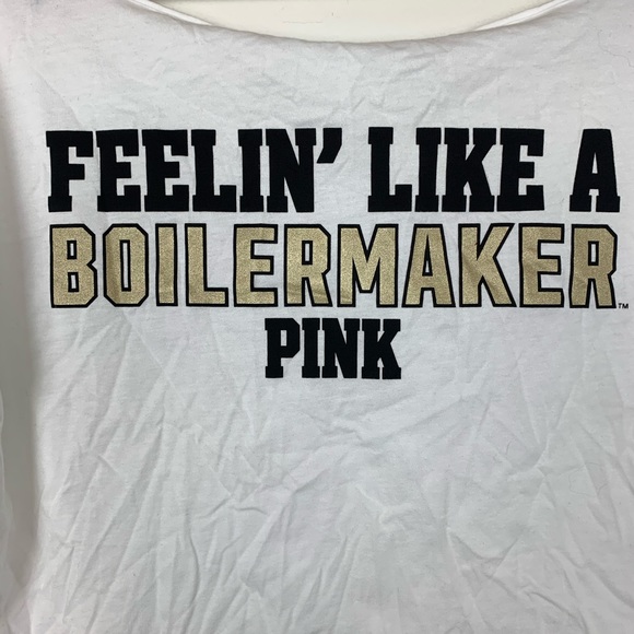 PINK Victoria's Secret Crop Top Large Purdue Z11 - Picture 7 of 8